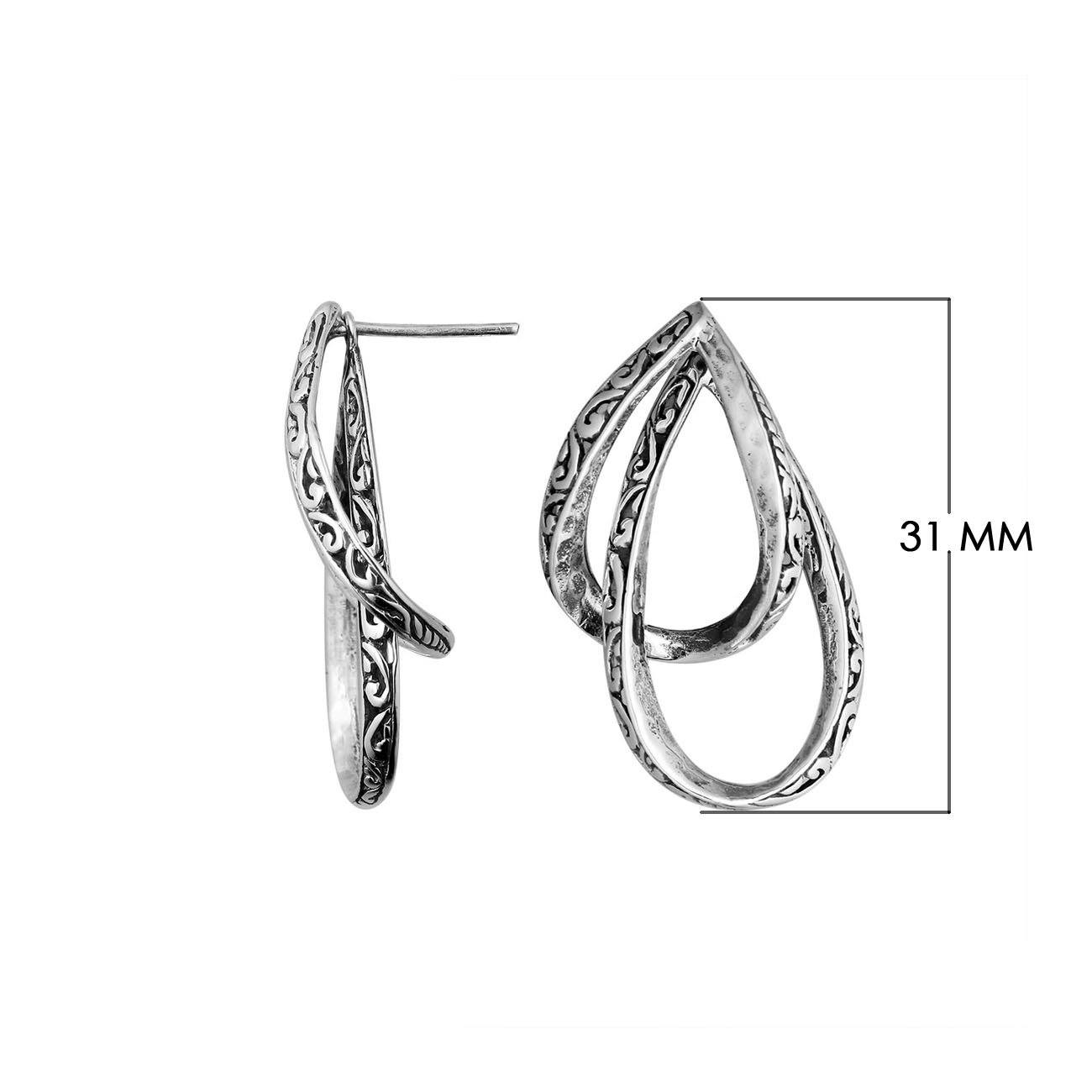 AE-1154-S Sterling Silver Earring With Plain Silver Jewelry Bali Designs Inc 