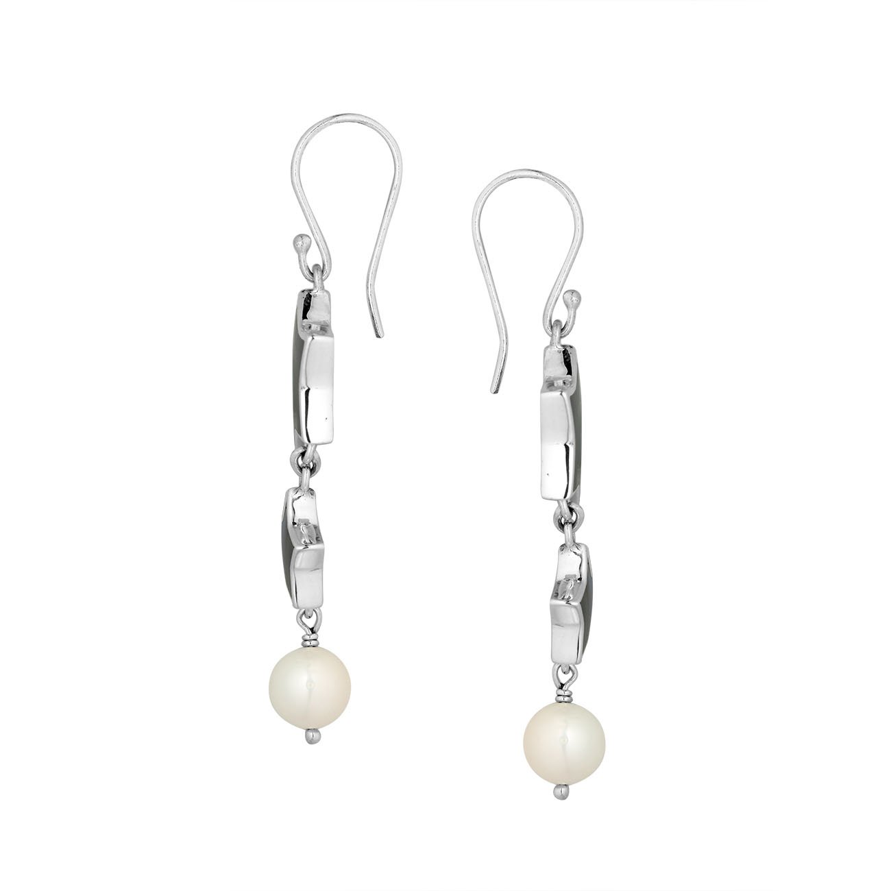 AE-1155-AB Sterling Silver Earring With Abalone Shell Jewelry Bali Designs Inc 