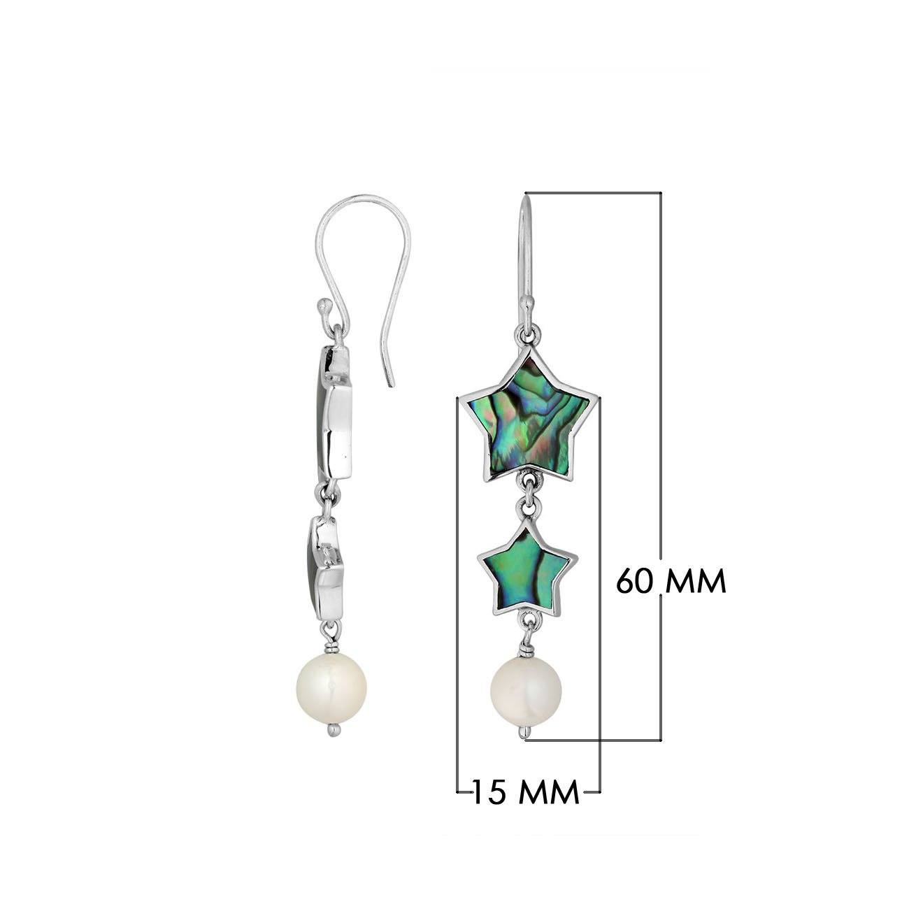 AE-1155-AB Sterling Silver Earring With Abalone Shell Jewelry Bali Designs Inc 