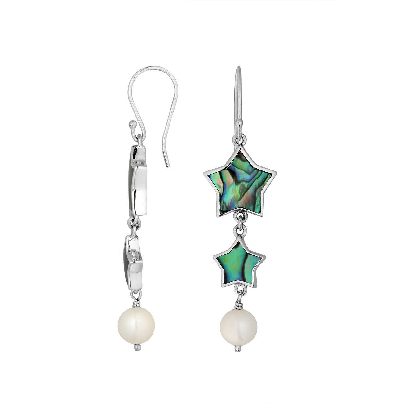 AE-1155-AB Sterling Silver Earring With Abalone Shell Jewelry Bali Designs Inc 
