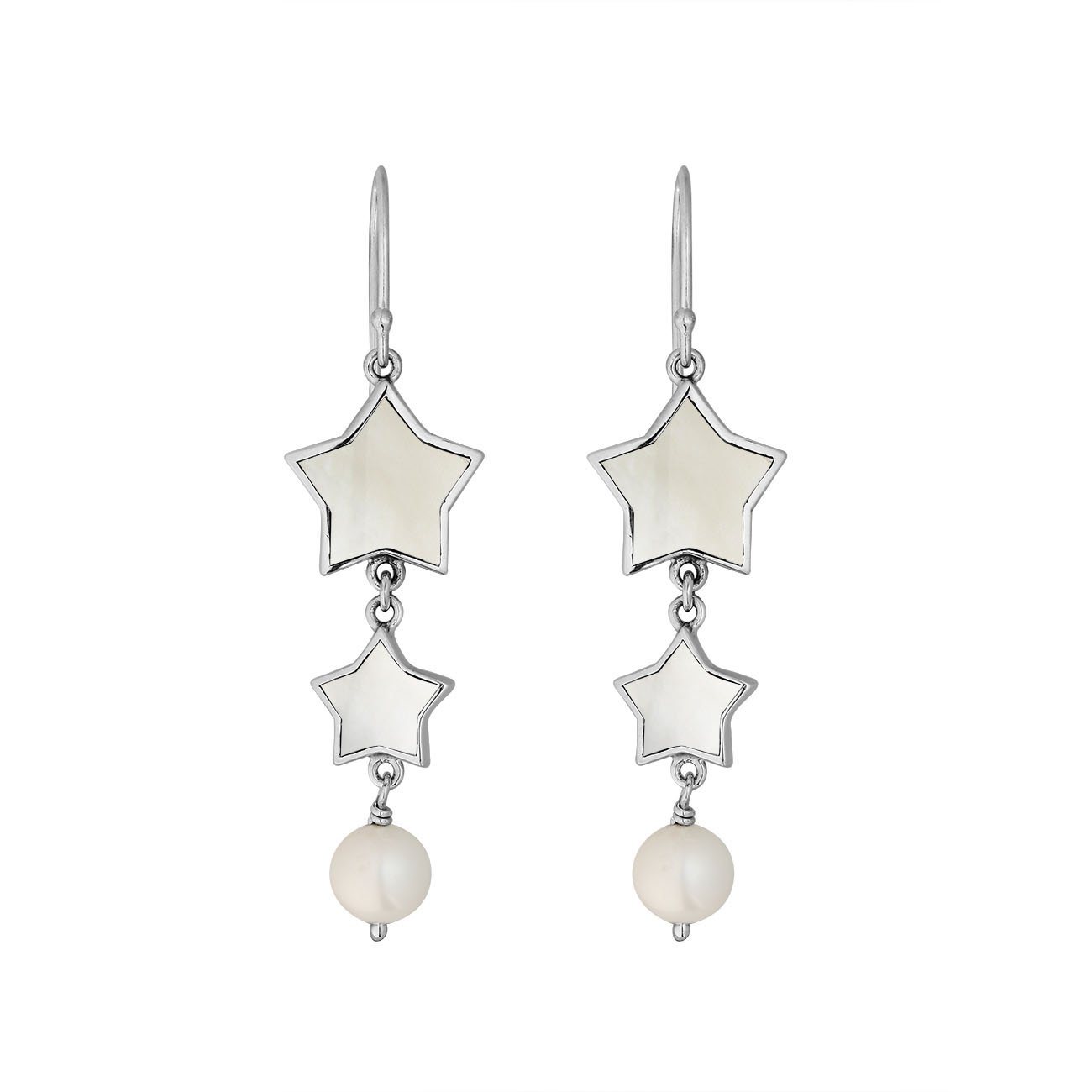 AE-1155-MOP Sterling Silver Earring With Mother Of Pearl Jewelry Bali Designs Inc 
