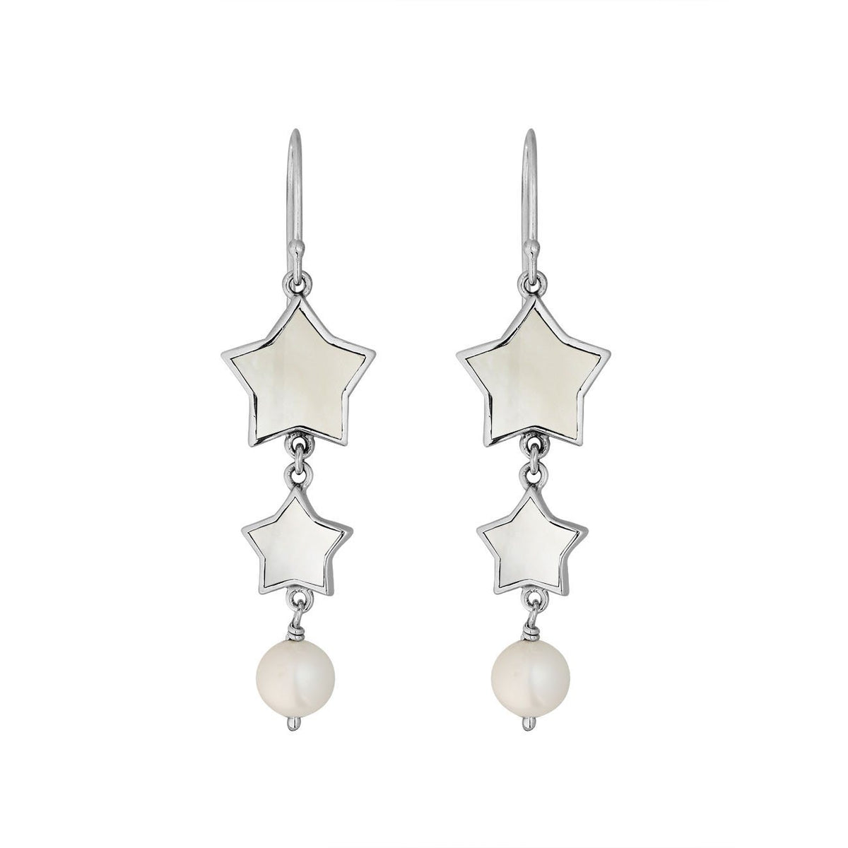 AE-1155-MOP Sterling Silver Earring With Mother Of Pearl Jewelry Bali Designs Inc 