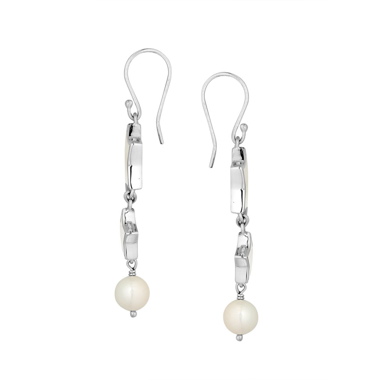 AE-1155-MOP Sterling Silver Earring With Mother Of Pearl Jewelry Bali Designs Inc 