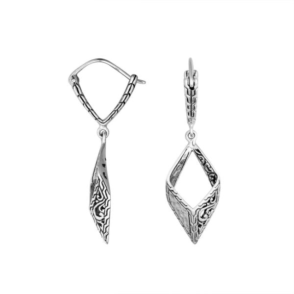 AE-1157-S Sterling Silver Earring With Plain Silver Jewelry Bali Designs Inc 