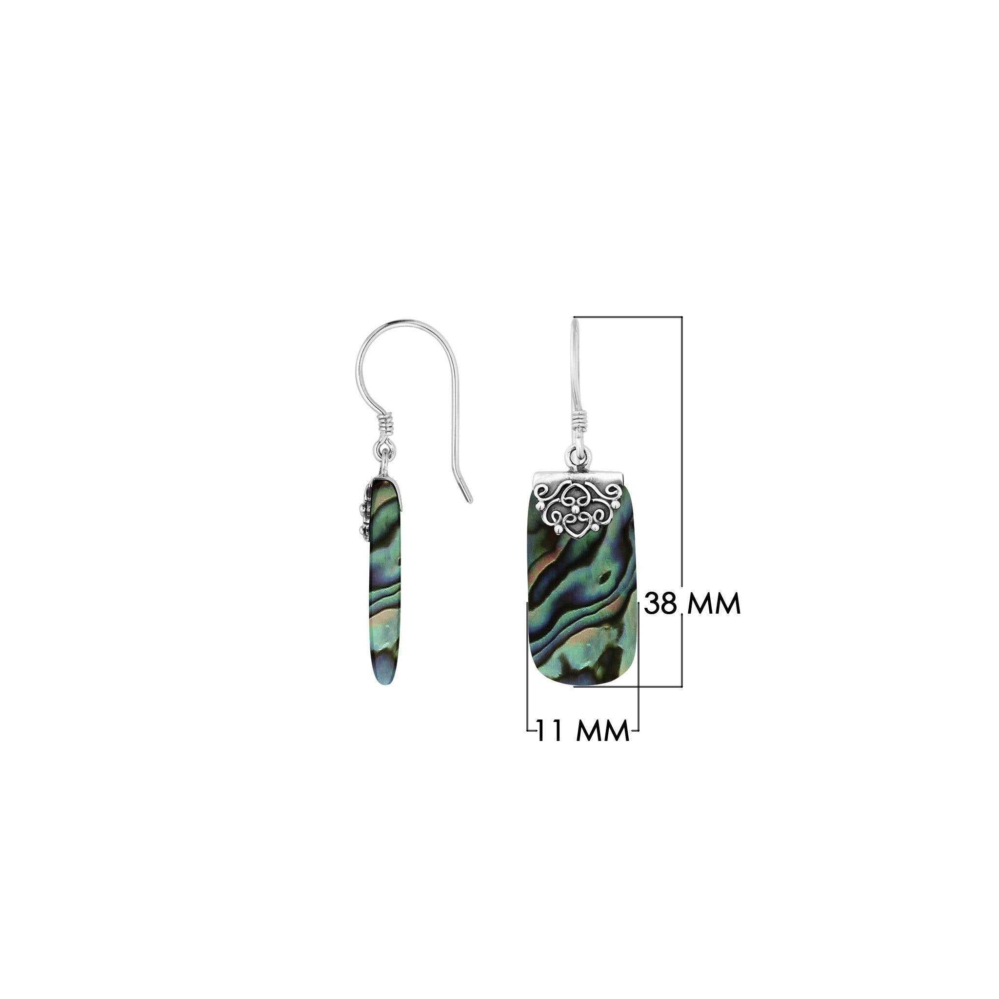 AE-1159-AB Sterling Silver Earring With Abalone Shell Jewelry Bali Designs Inc 