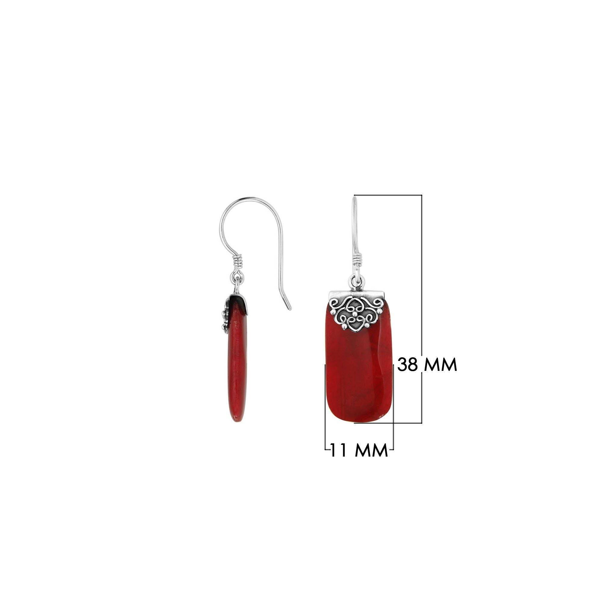 AE-1159-CR Sterling Silver Earring With Coral Jewelry Bali Designs Inc 