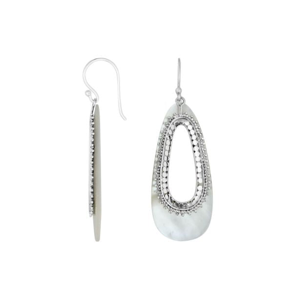 AE-1160-MOP Sterling Silver Earring With Mother Of Pearl Jewelry Bali Designs Inc 