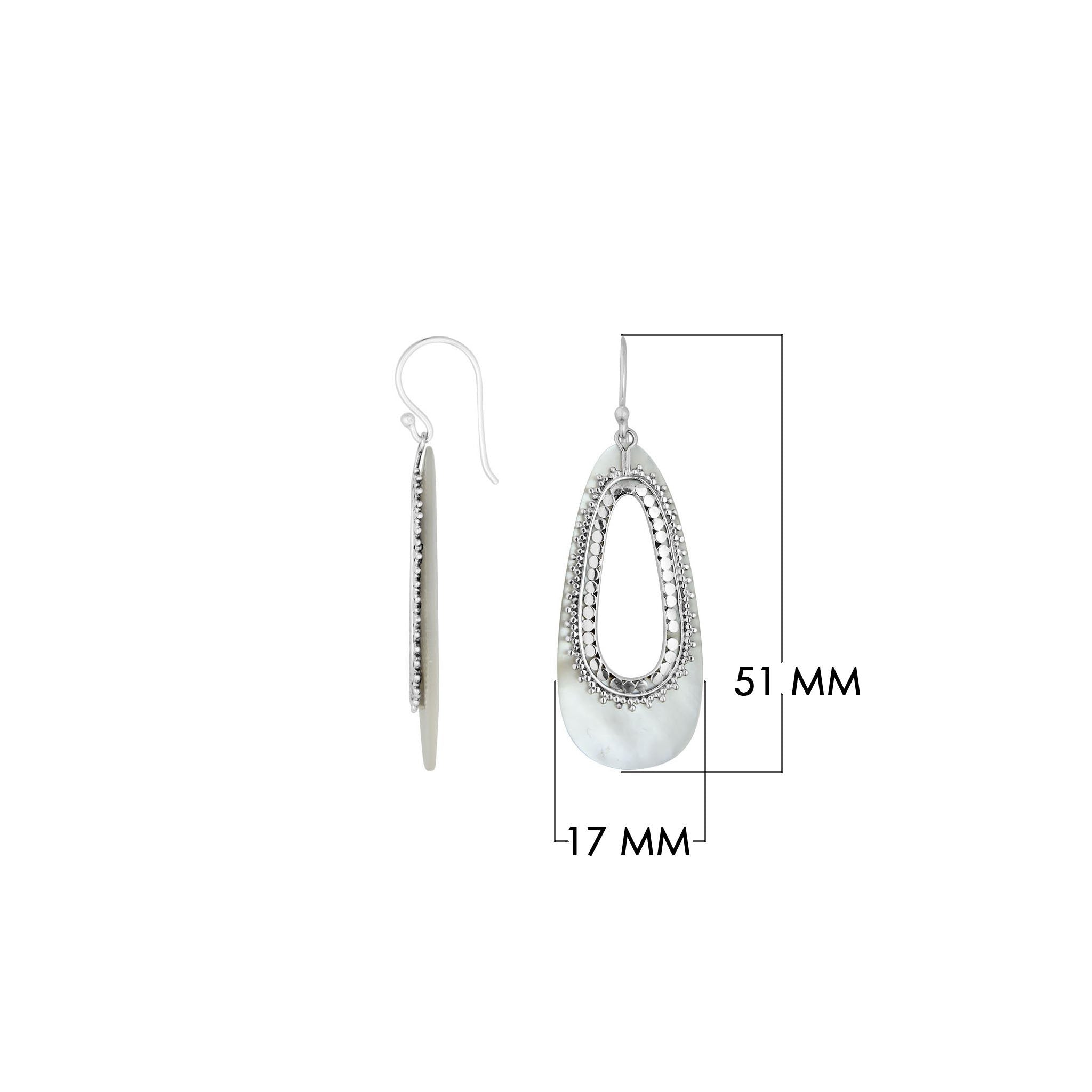 AE-1160-MOP Sterling Silver Earring With Mother Of Pearl Jewelry Bali Designs Inc 