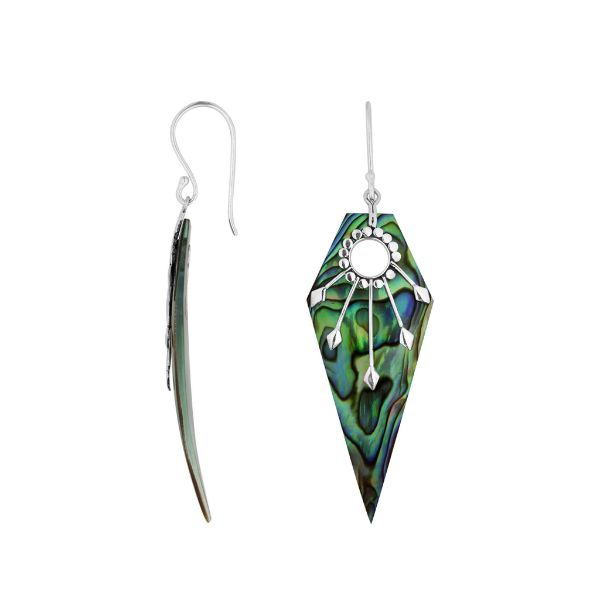 AE-1162-AB Sterling Silver Earring With Abalone Shell Jewelry Bali Designs Inc 