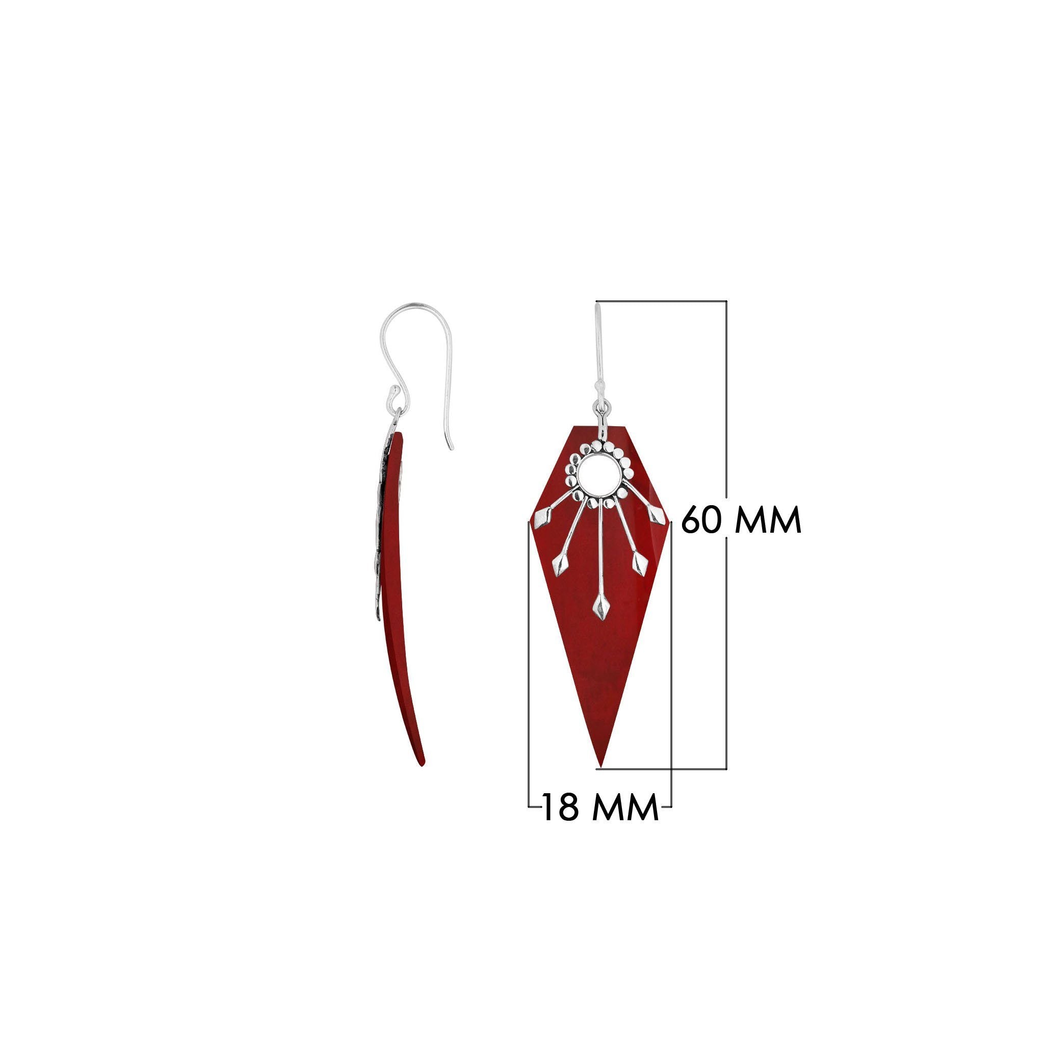 AE-1162-CR Sterling Silver Earring With Coral Jewelry Bali Designs Inc 