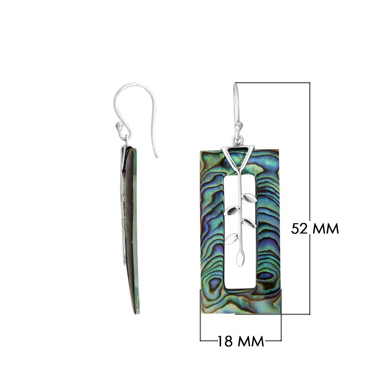 AE-1163-AB Sterling Silver Earring With Abalone Shell Jewelry Bali Designs Inc 