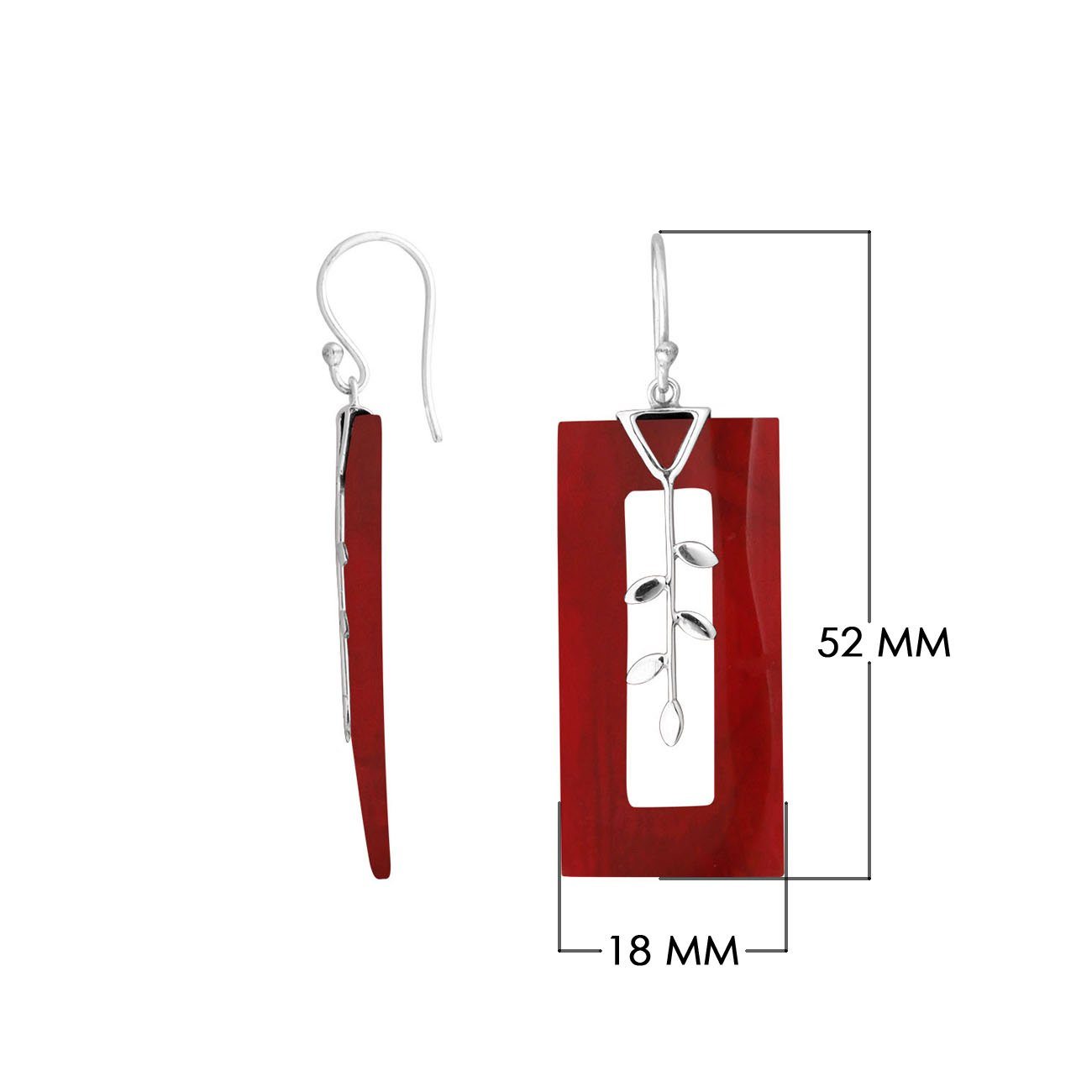 AE-1163-CR Sterling Silver Earring With Coral Jewelry Bali Designs Inc 