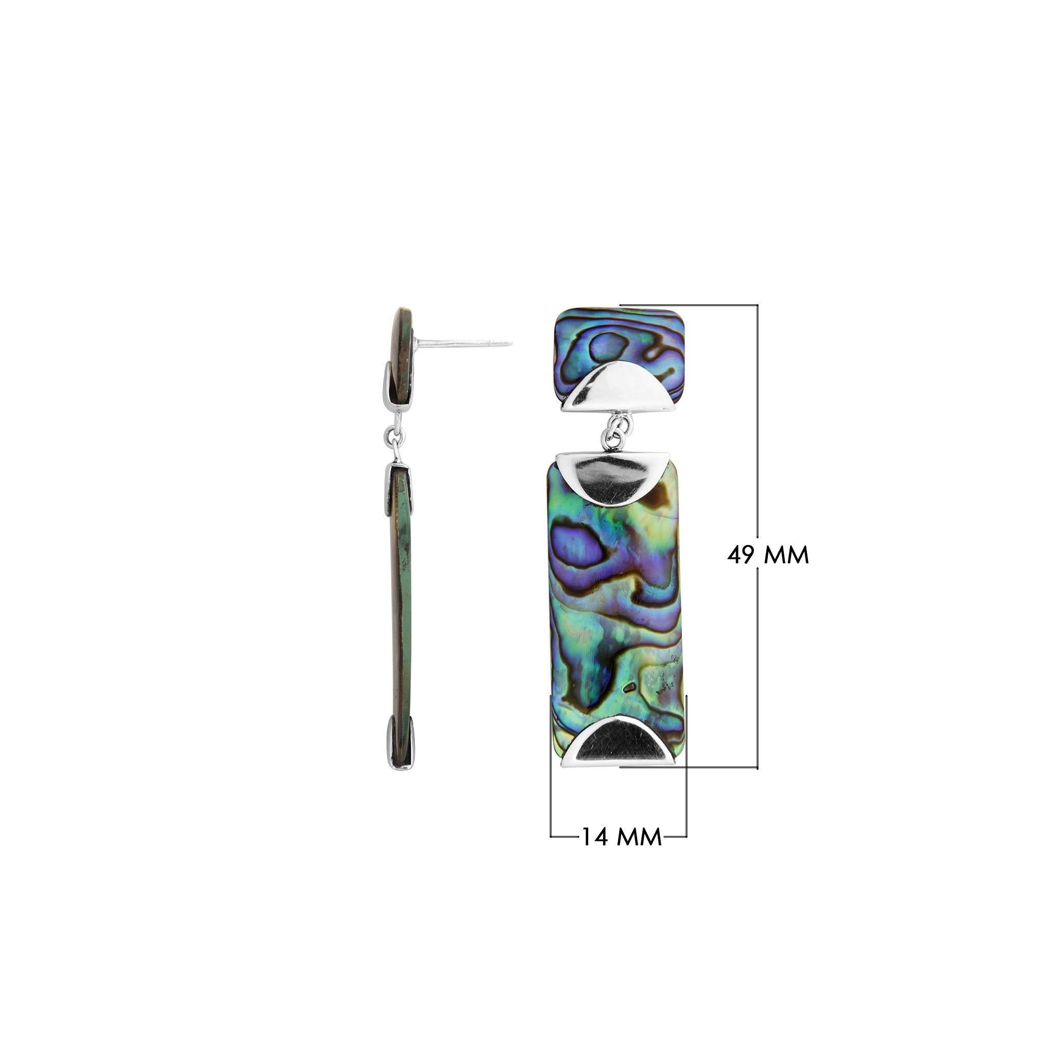 AE-1164-AB Sterling Silver Earring With Abalone Shell Jewelry Bali Designs Inc 