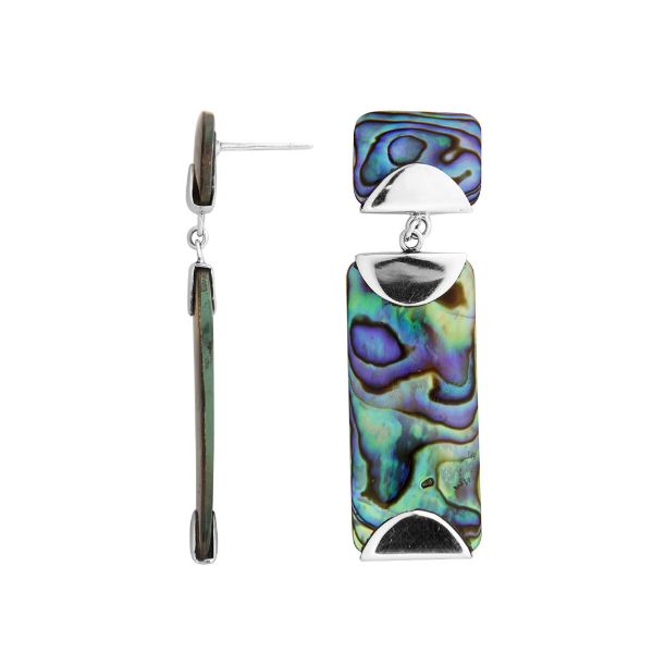 AE-1164-AB Sterling Silver Earring With Abalone Shell Jewelry Bali Designs Inc 