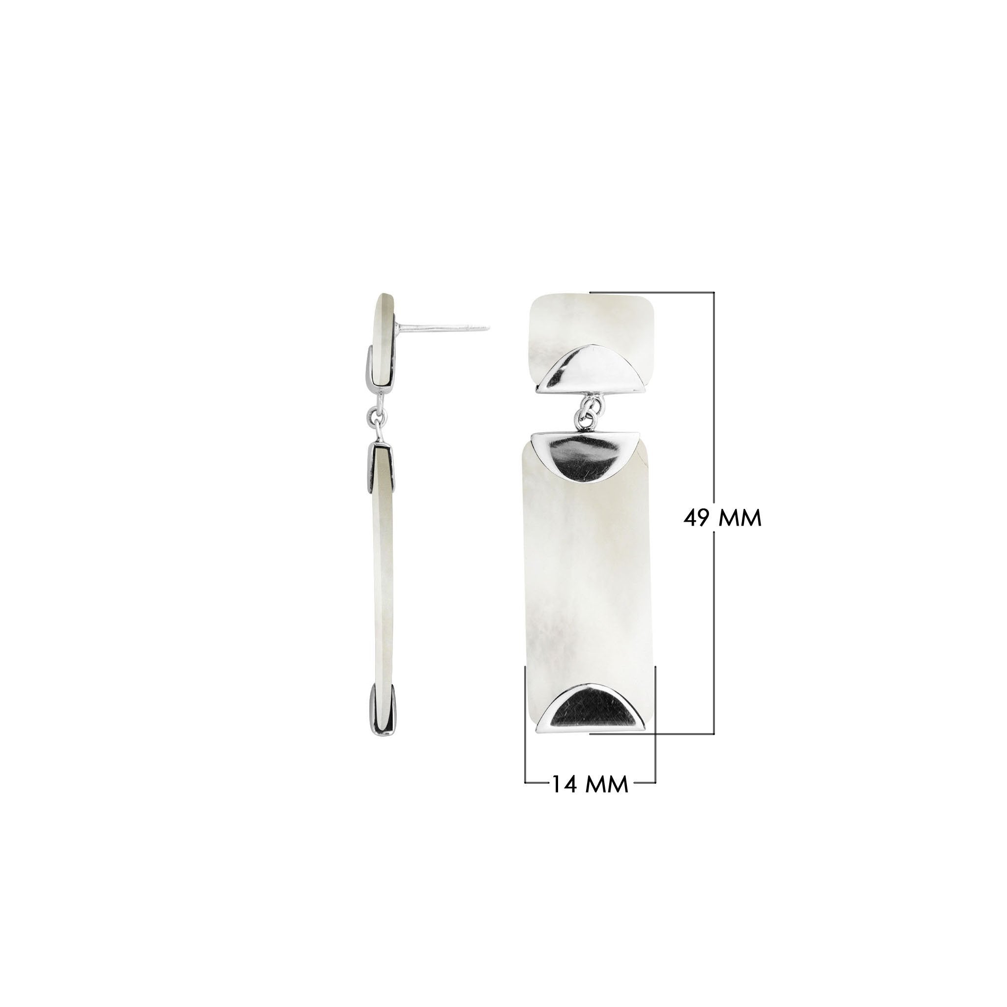 AE-1164-MOP Sterling Silver Earring With Mother Of Pearl Jewelry Bali Designs Inc 