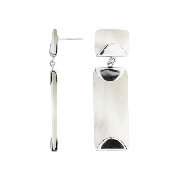 AE-1164-MOP Sterling Silver Earring With Mother Of Pearl Jewelry Bali Designs Inc 