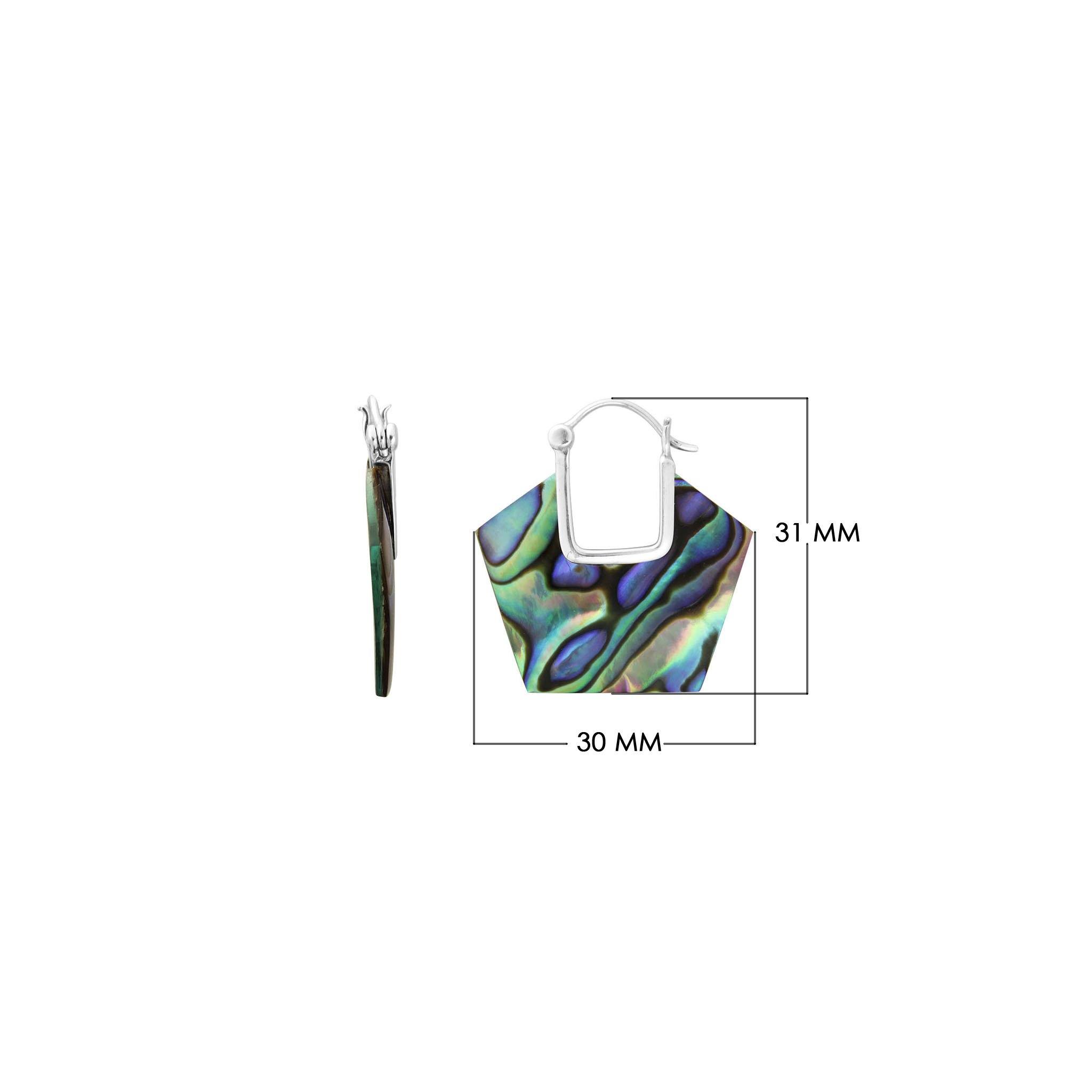 AE-1165-AB Sterling Silver Earring With Abalone Shell Jewelry Bali Designs Inc 