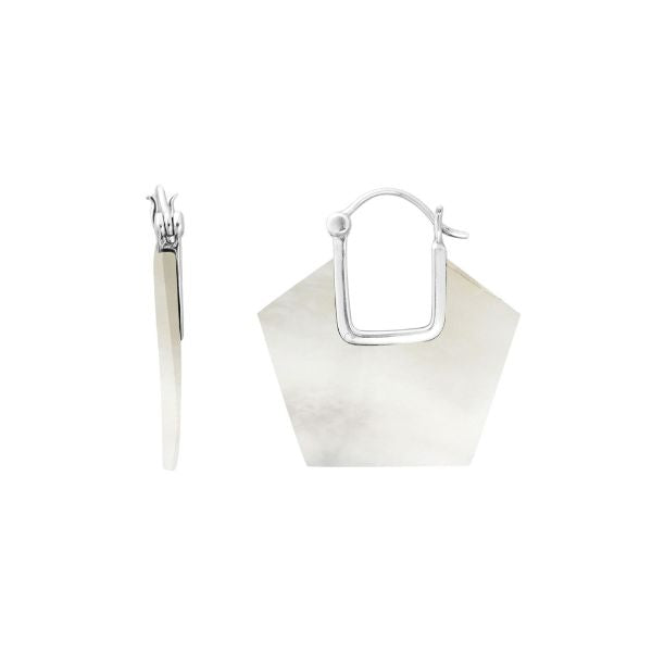 AE-1165-MOP Sterling Silver Earring With Mother Of Pearl Jewelry Bali Designs Inc 