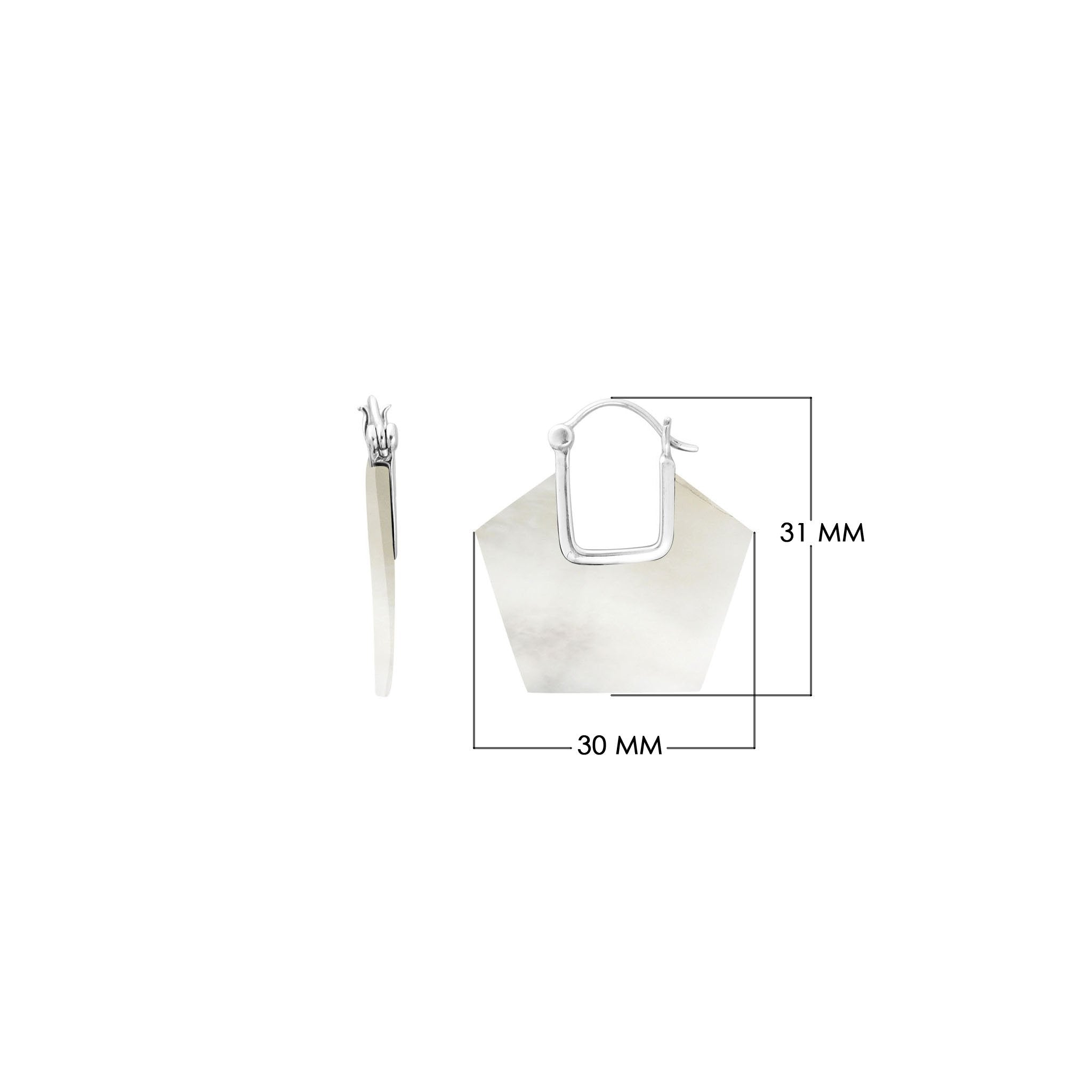 AE-1165-MOP Sterling Silver Earring With Mother Of Pearl Jewelry Bali Designs Inc 
