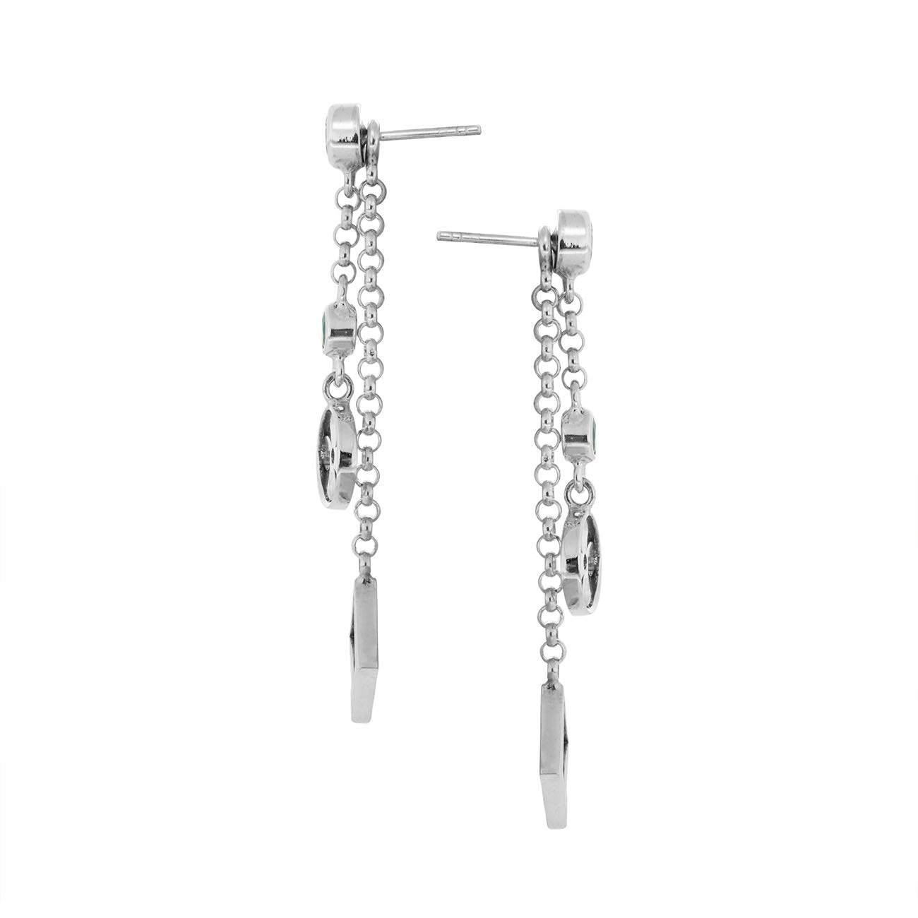 AE-1167-CO1 Sterling Silver Earring With Blue Topaz And Cubic Zirconia Jewelry Bali Designs Inc 