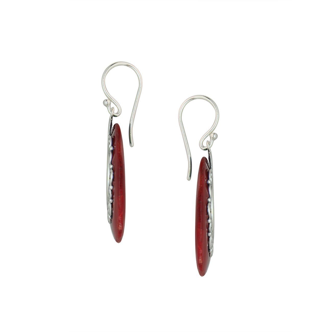 AE-1169-CR Sterling Silver Earring With Coral Jewelry Bali Designs Inc 
