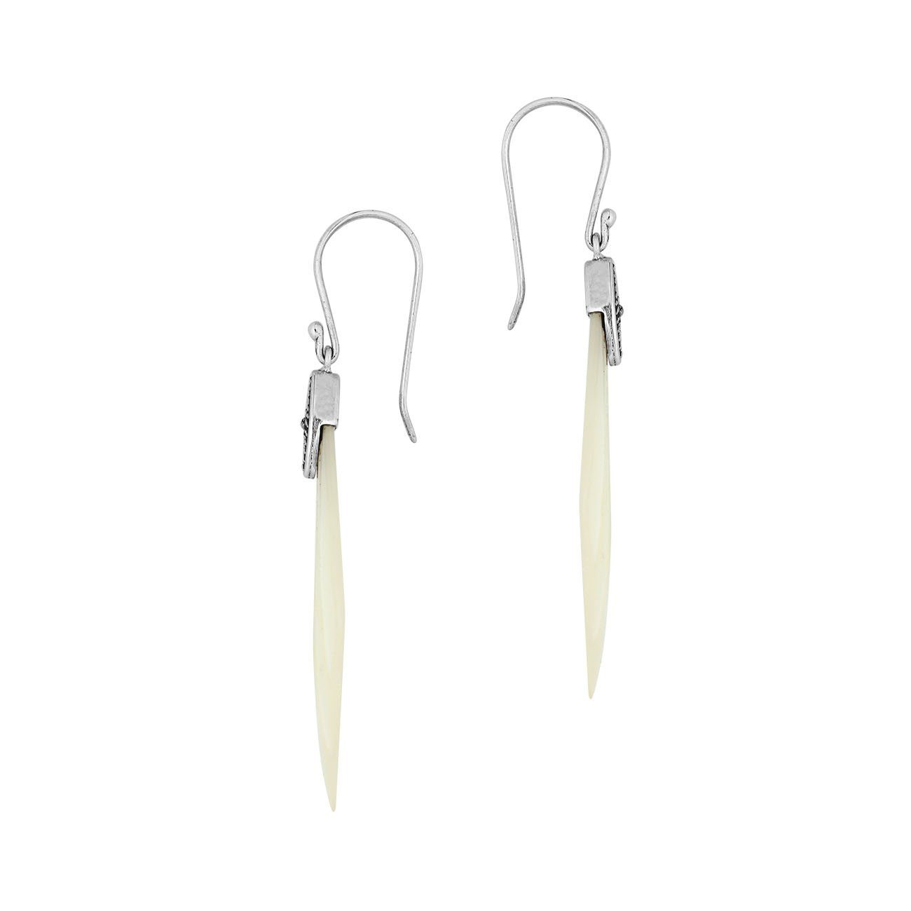 AE-1173-MOP Sterling Silver Fancy Shape Earring With Mother Of Pearl Jewelry Bali Designs Inc 