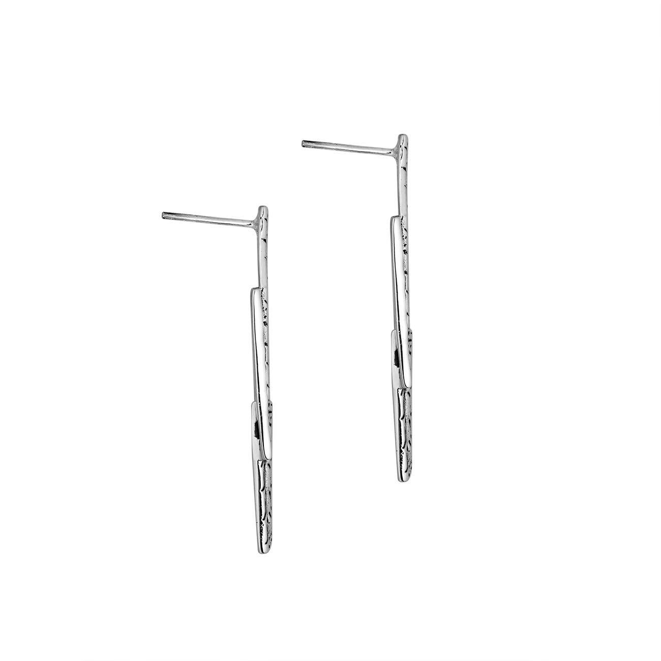 AE-1174-S Sterling Silver Octagon Shape Earring With Plain Silver Jewelry Bali Designs Inc 
