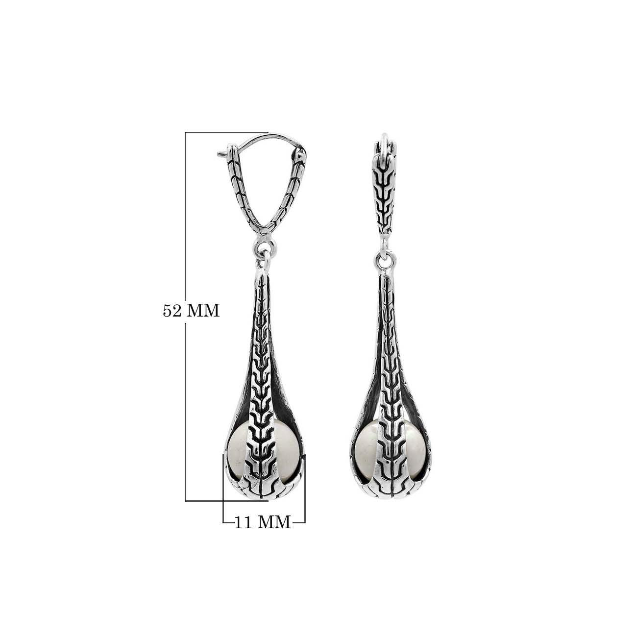 AE-1178-PE.W Sterling Silver Earring With Pearl Jewelry Bali Designs Inc 