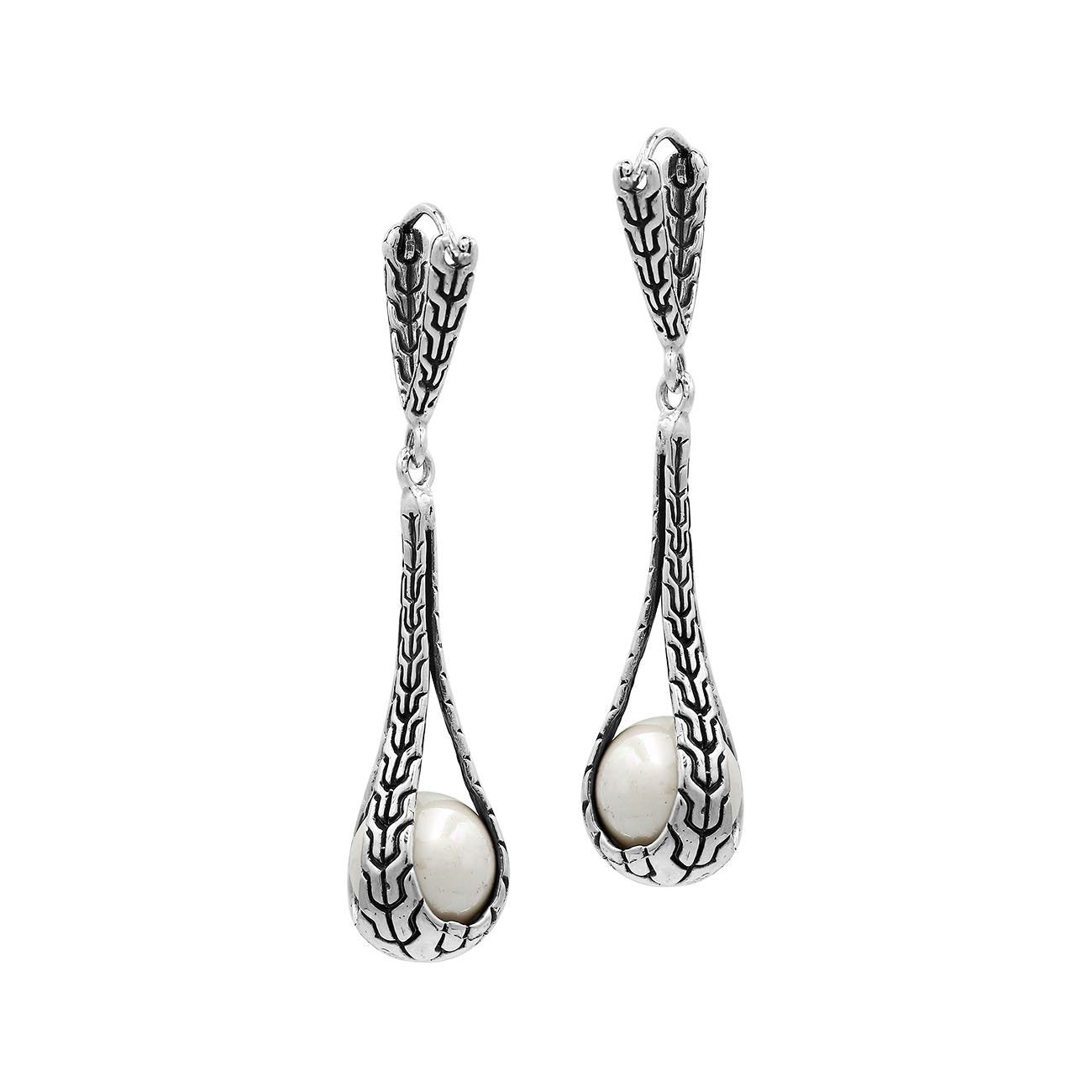 AE-1178-PE.W Sterling Silver Earring With Pearl Jewelry Bali Designs Inc 
