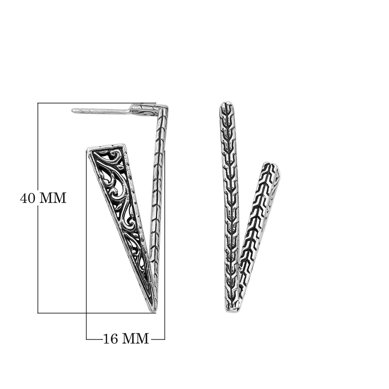 AE-1179-S Sterling Silver Earring With Plain Silver Jewelry Bali Designs Inc 