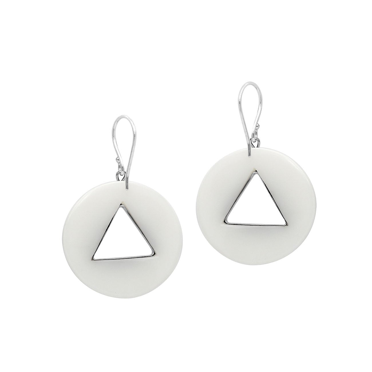 AE-1184-MOP Sterling Silver Round Shape Earring With Mother Of Pearl Jewelry Bali Designs Inc 