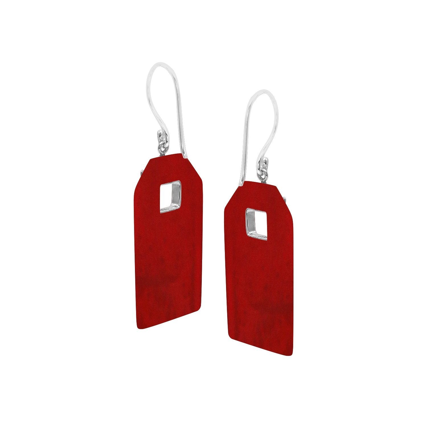 AE-1187-CR Sterling Silver Fancy Earring With Coral Jewelry Bali Designs Inc 