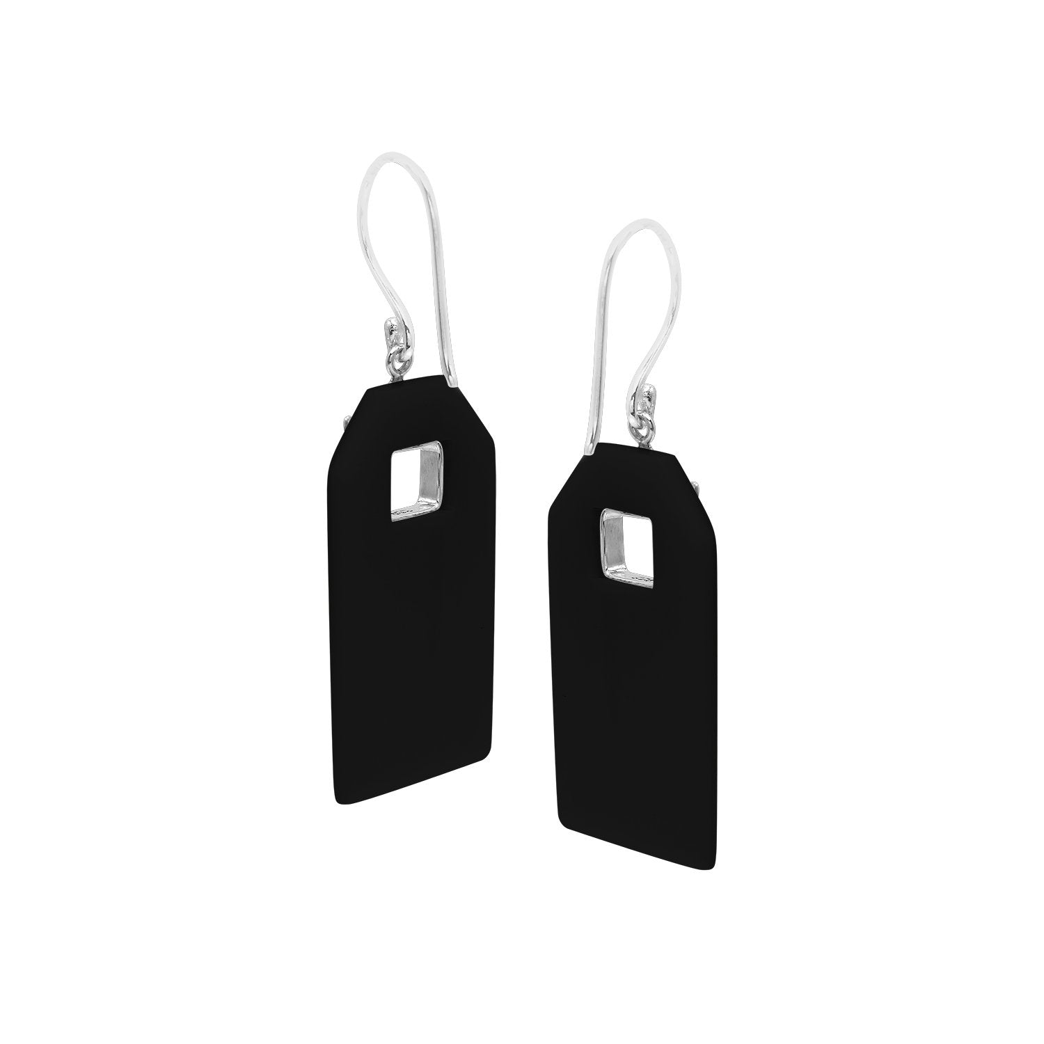 AE-1187-SH.B Sterling Silver Fancy Earring With Black Shell Jewelry Bali Designs Inc 