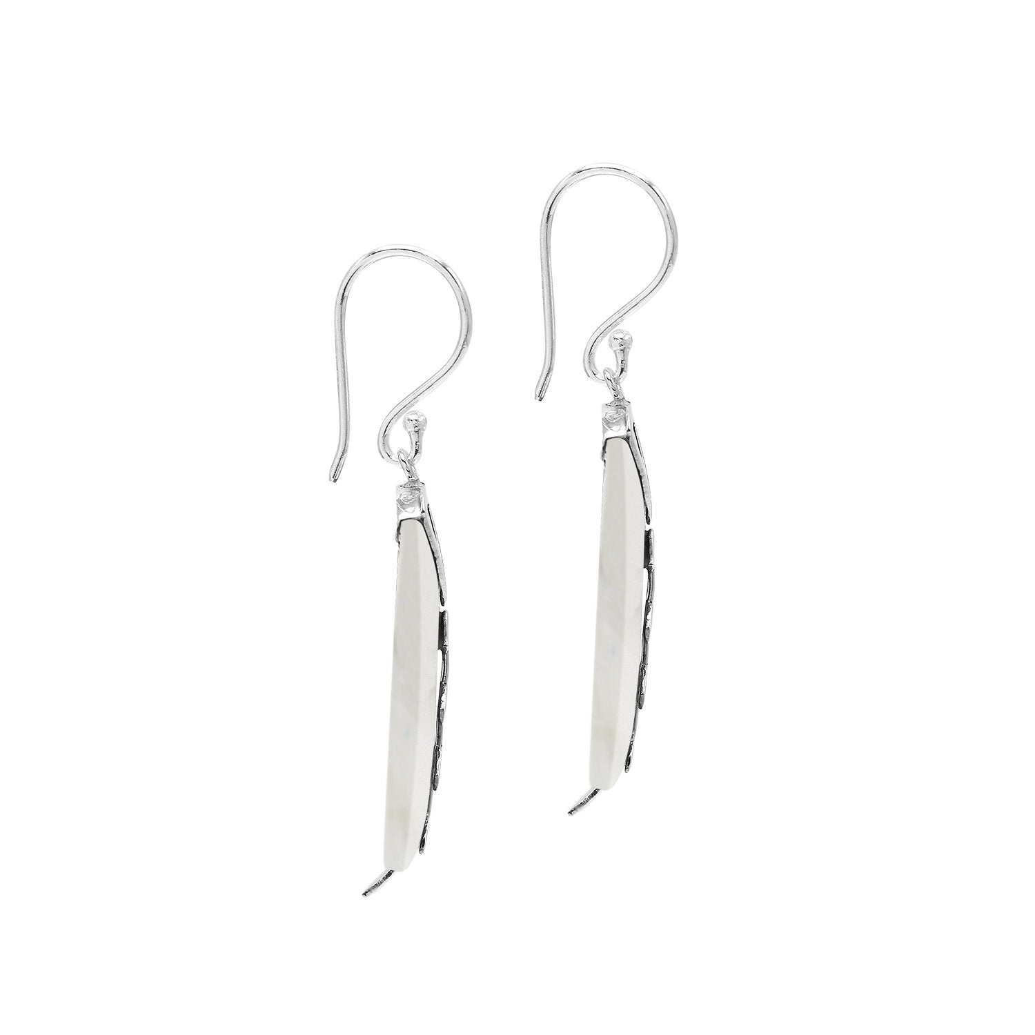 AE-1188-MOP Sterling Silver Fancy Earring With Mother Of pearl Jewelry Bali Designs Inc 