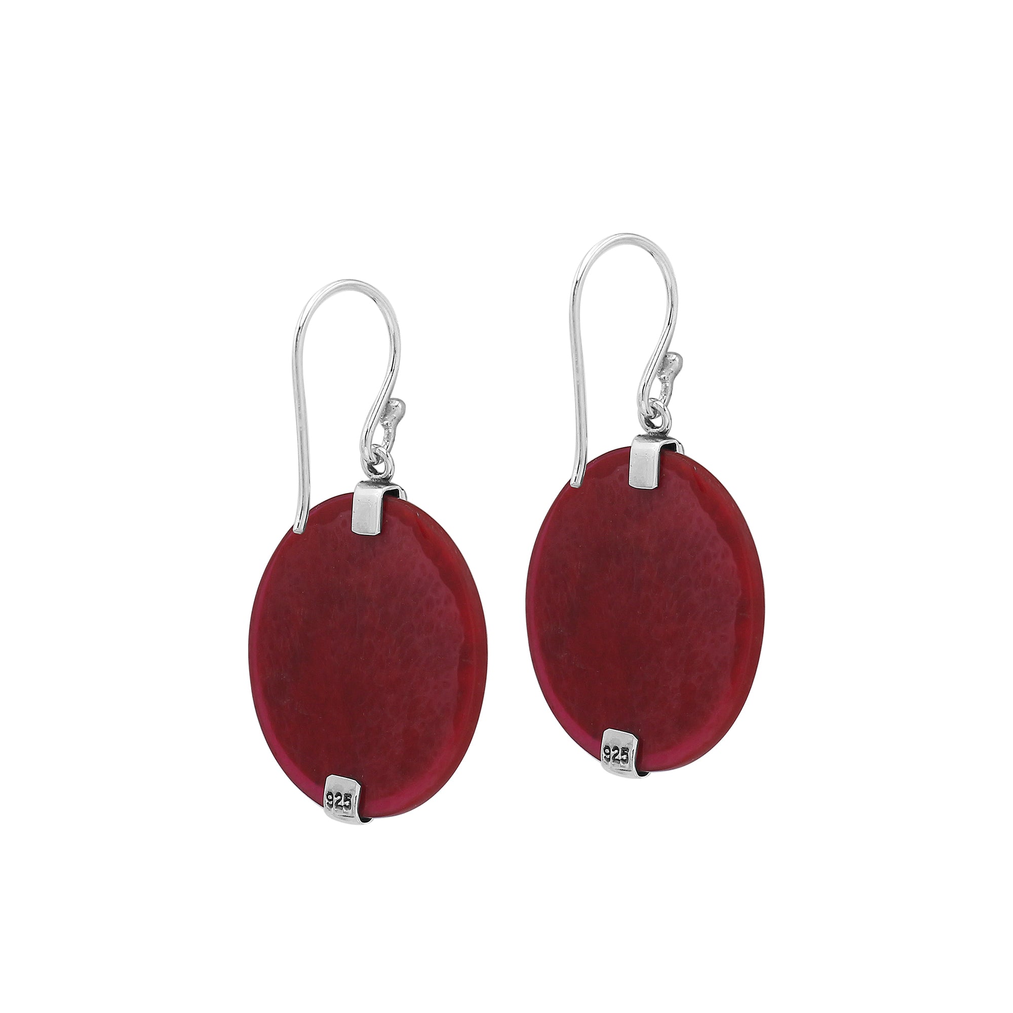 AE-1199-CR Sterling Silver Earring With Round Coral Jewelry Bali Designs Inc 