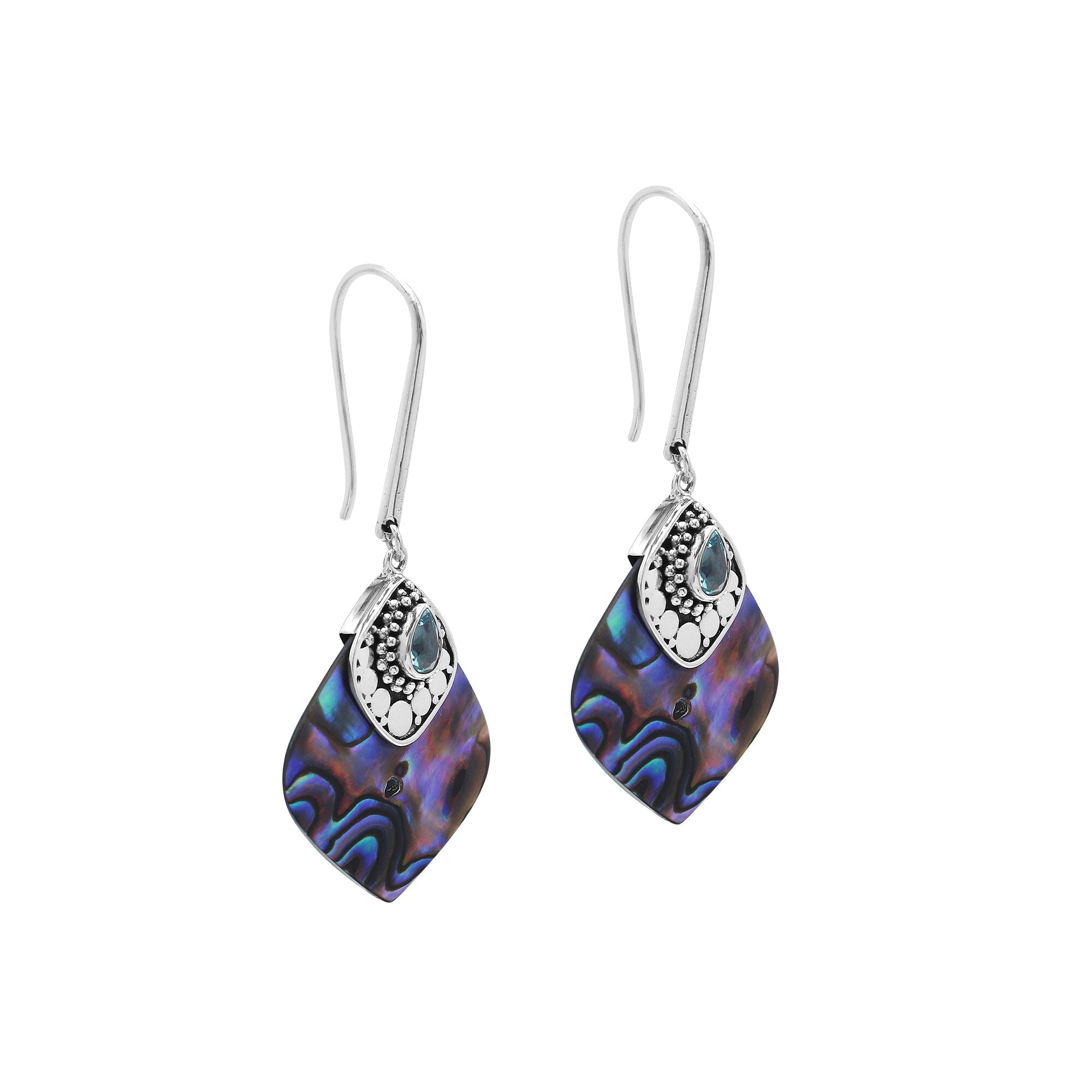 AE-1201-AB Sterling Silver Earring With Abalone Shell Jewelry Bali Designs Inc 
