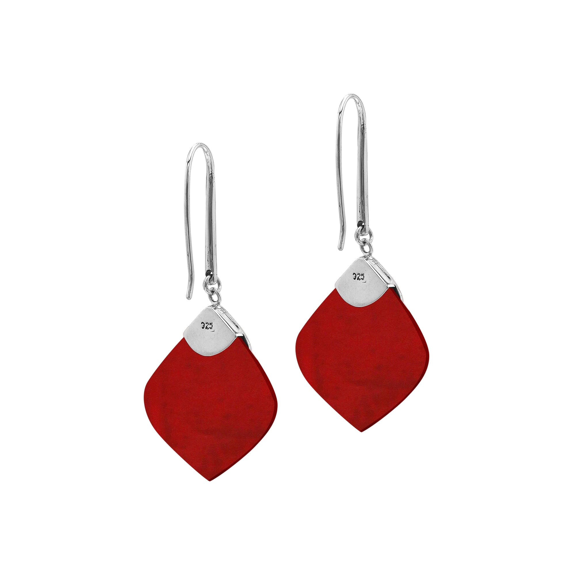 AE-1201-CR Sterling Silver Earring With Coral Shell Jewelry Bali Designs Inc 