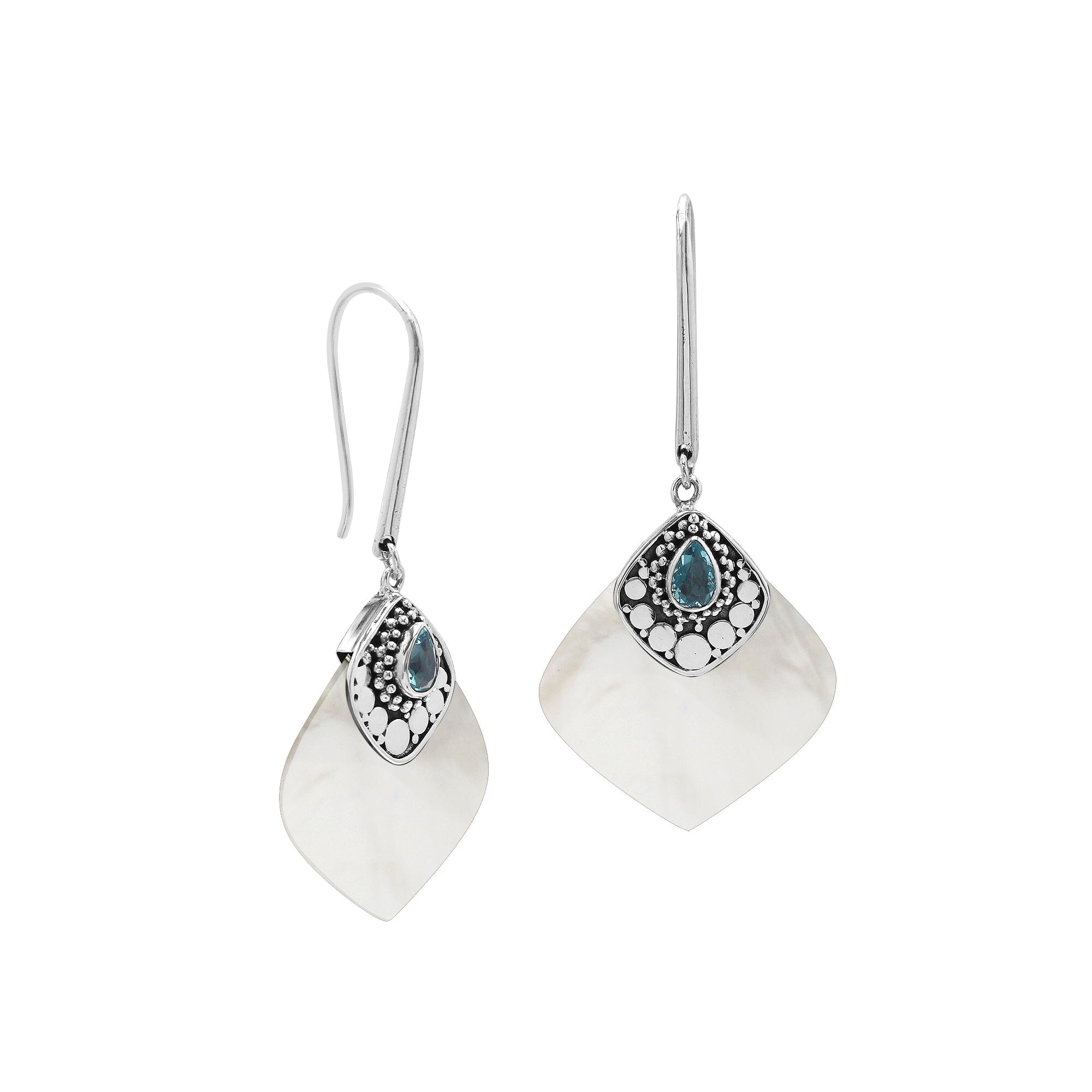 AE-1201-MOP Sterling Silver Earring With Mother Of Pearl Jewelry Bali Designs Inc 