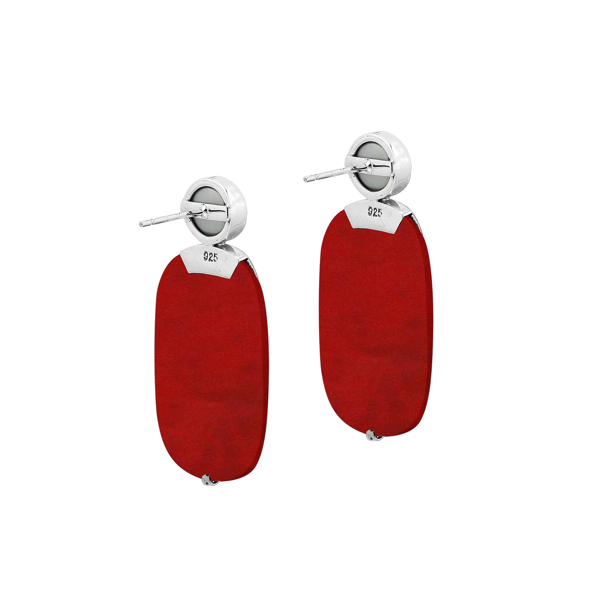 AE-1202-CR Sterling Silver Earring With Coral & Pearl Jewelry Bali Designs Inc 