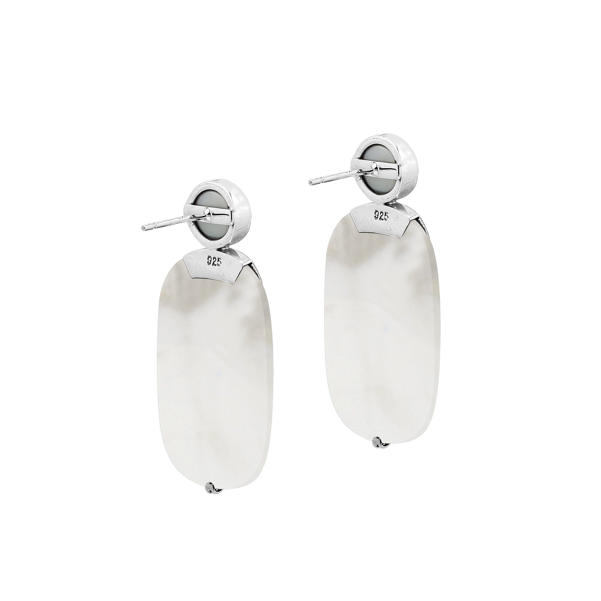 AE-1202-MOP Sterling Silver Earring With Mother Of Pearl & Pearl Jewelry Bali Designs Inc 