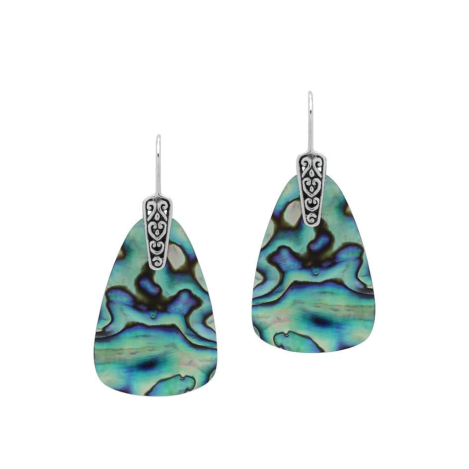 AE-1205-AB Sterling Silver Earring With Abalone Shell Jewelry Bali Designs Inc 
