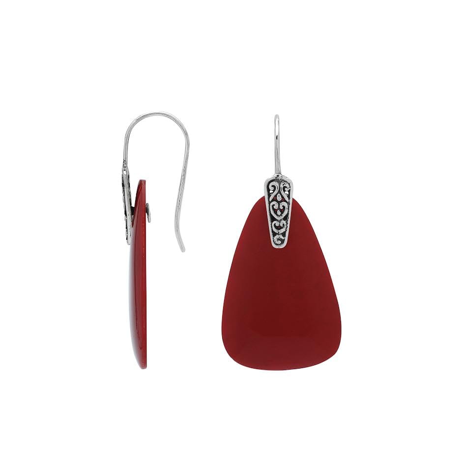 AE-1205-CR Sterling Silver Earring With Coral Jewelry Bali Designs Inc 