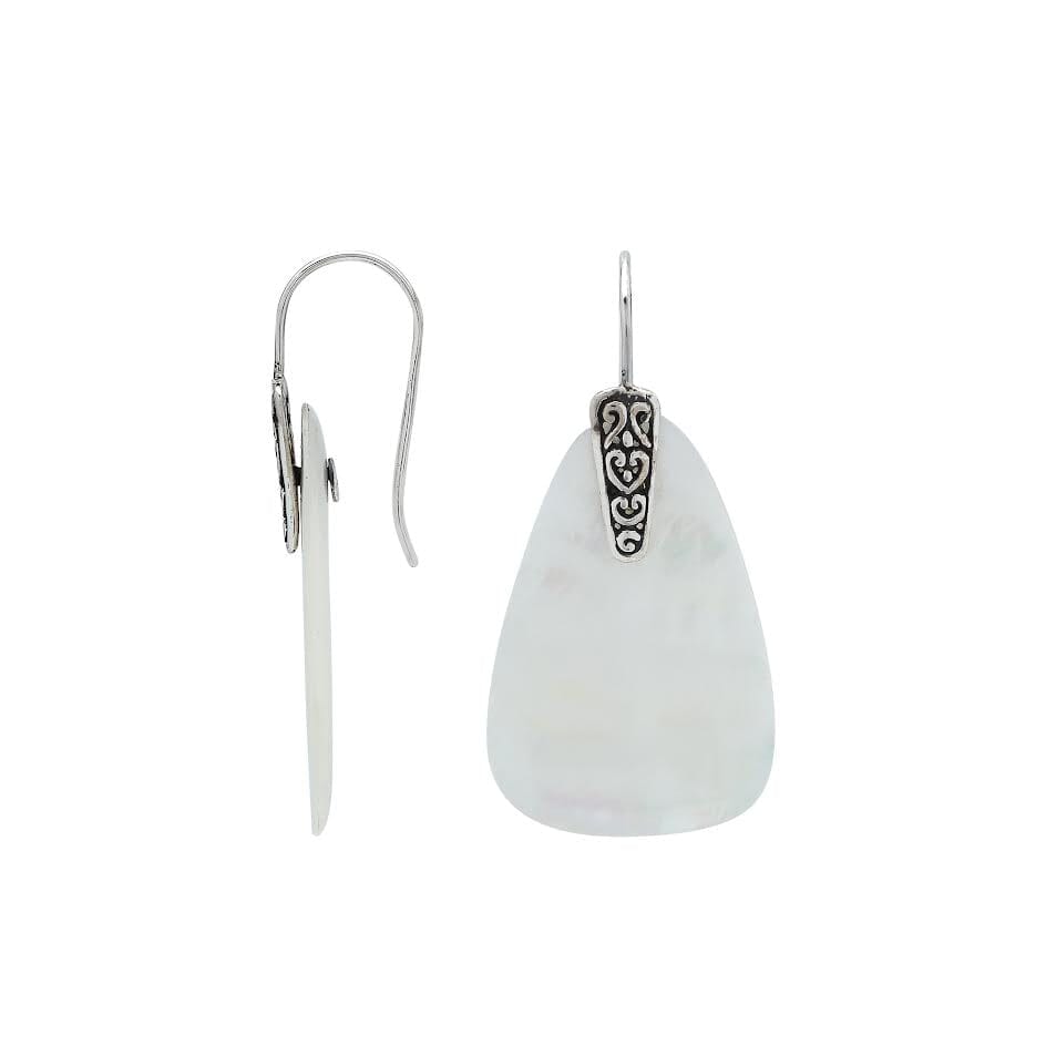 AE-1205-MOP Sterling Silver Earring With Mother Of Pearl Jewelry Bali Designs Inc 