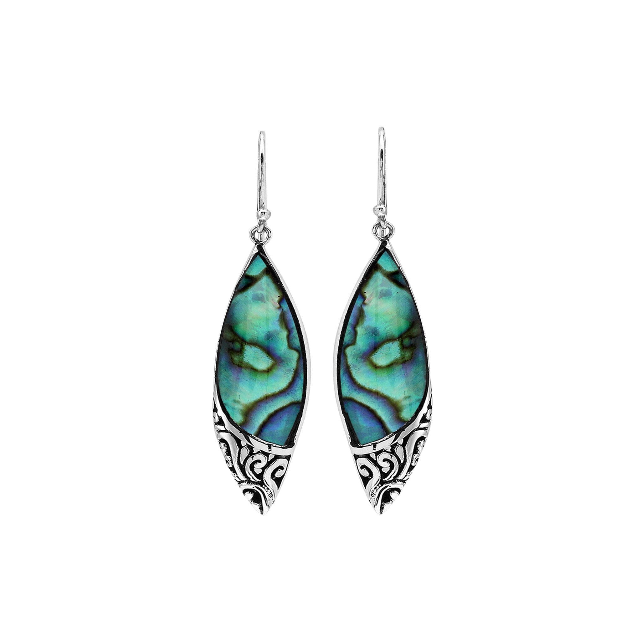 AE-1206-AB Sterling Silver Earring With Abalone Shell Jewelry Bali Designs Inc 