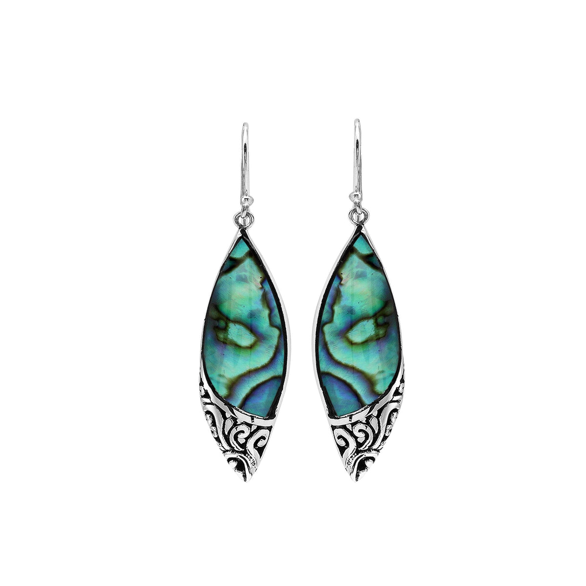 AE-1206-AB Sterling Silver Earring With Abalone Shell Jewelry Bali Designs Inc 