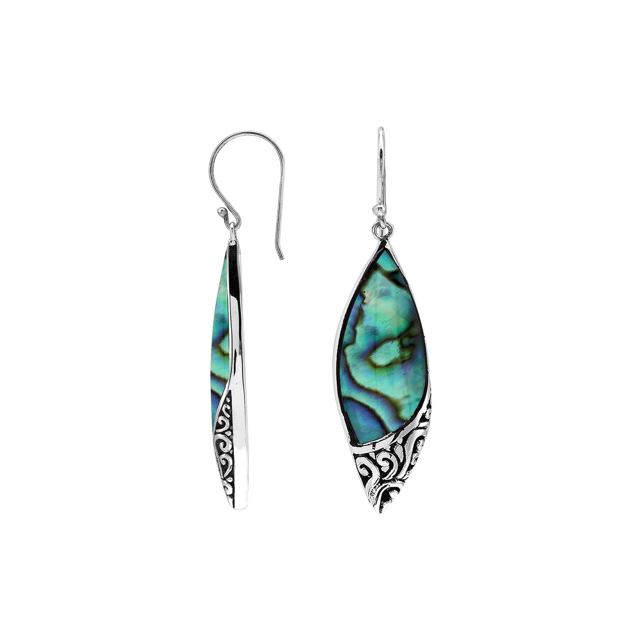 AE-1206-AB Sterling Silver Earring With Abalone Shell Jewelry Bali Designs Inc 