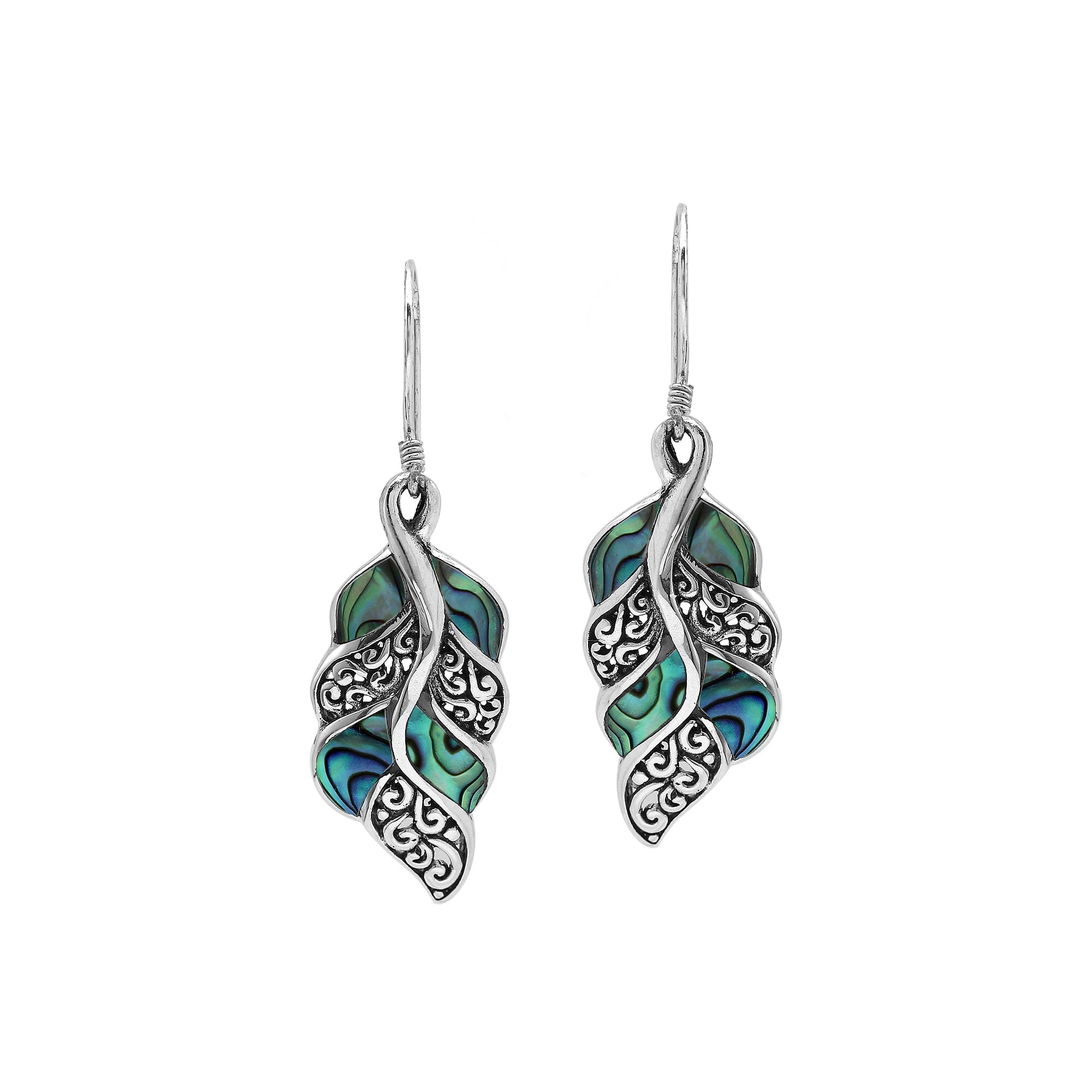AE-1207-AB Sterling Silver Earring With Abalone Shell Jewelry Bali Designs Inc 