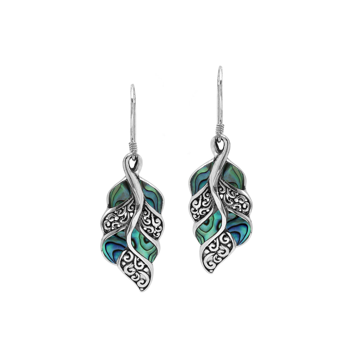 AE-1207-AB Sterling Silver Earring With Abalone Shell Jewelry Bali Designs Inc 