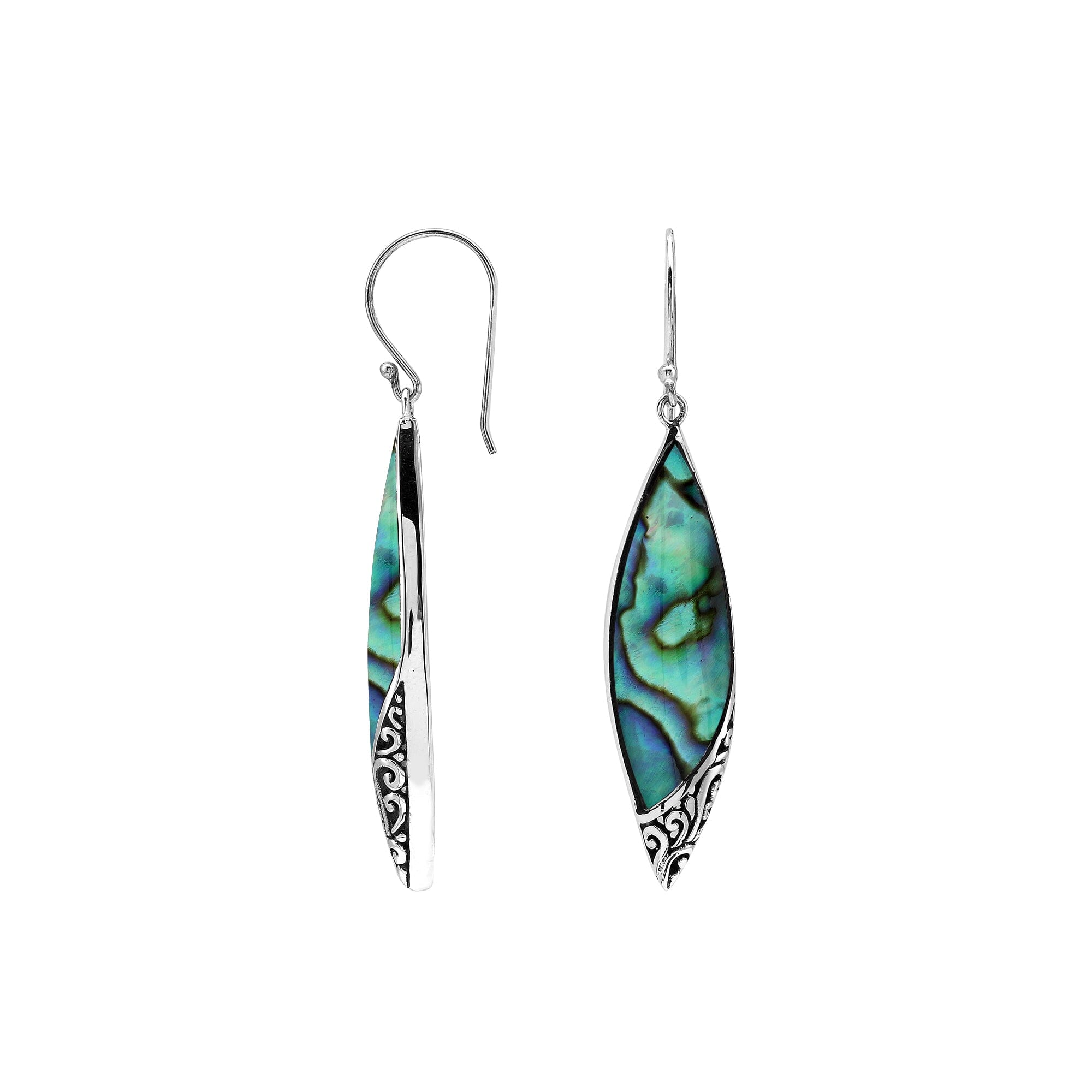 AE-1208-AB Sterling Silver Earring With Abalone Shell Jewelry Bali Designs Inc 