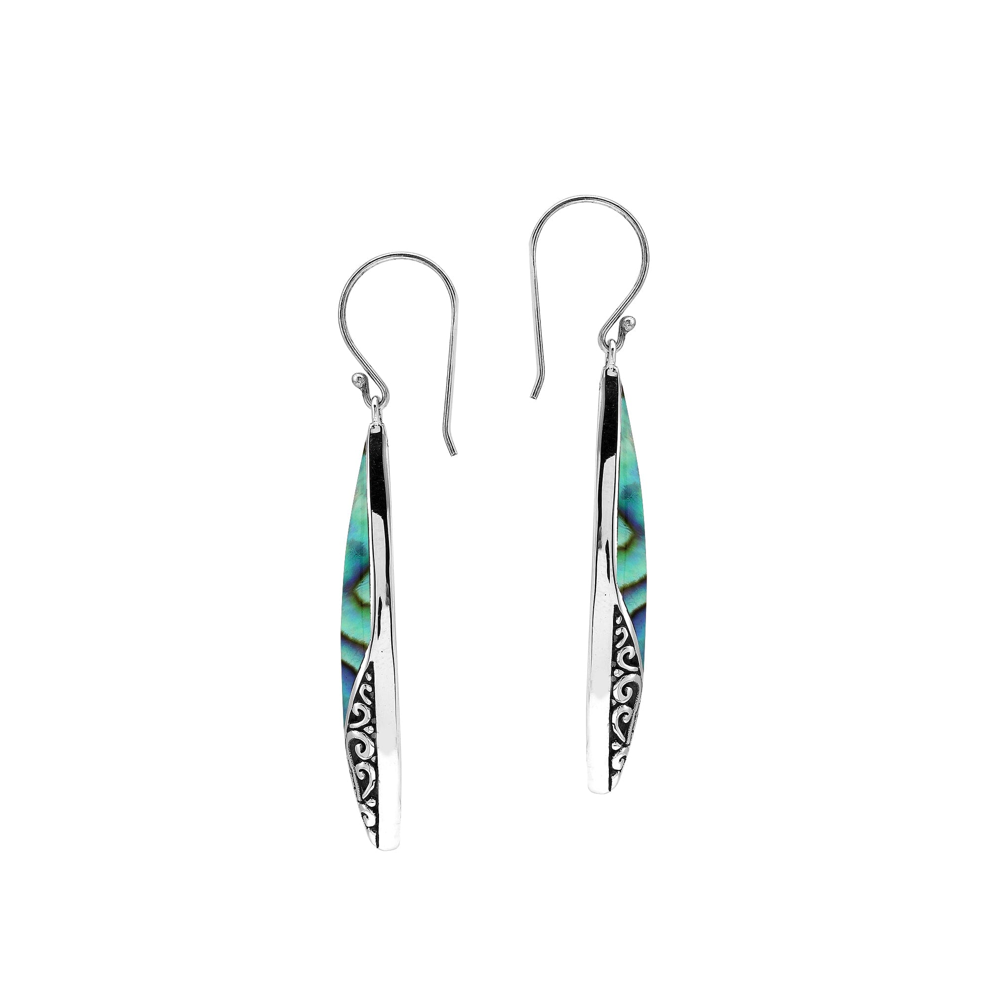 AE-1208-AB Sterling Silver Earring With Abalone Shell Jewelry Bali Designs Inc 